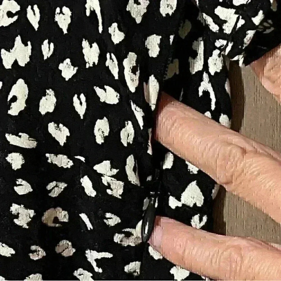 Maje Ripi Dress M Black Twist Detail Animal Print Mini Party Date Night NWT - Picture 8 of 12